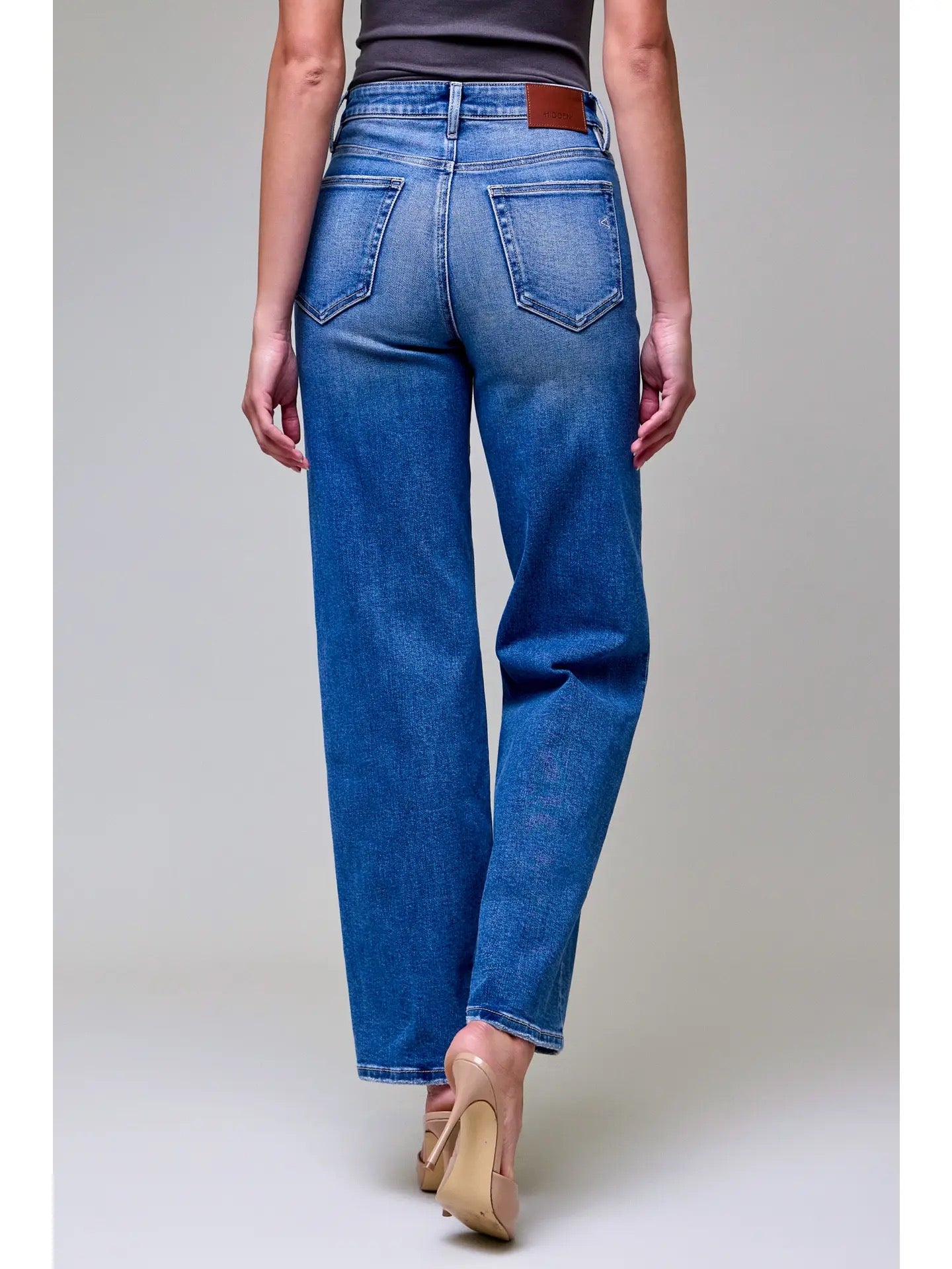 Hidden Medium Wash High Rise Classic Straight Jeans