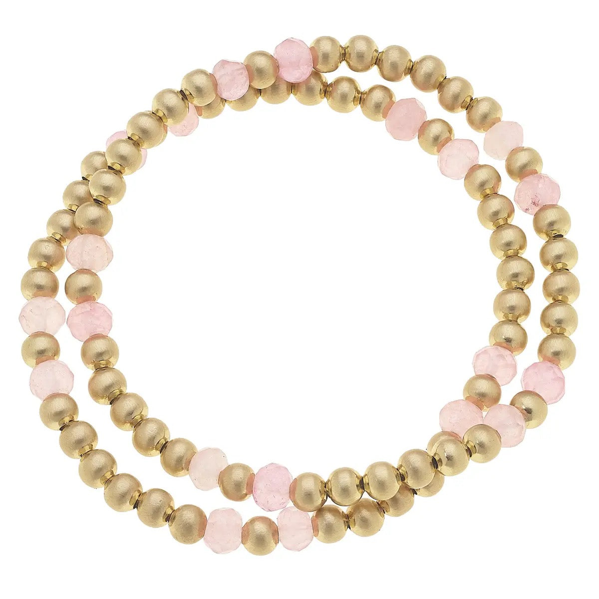 Gemstone Ball Bead Stretch Bracelet Set