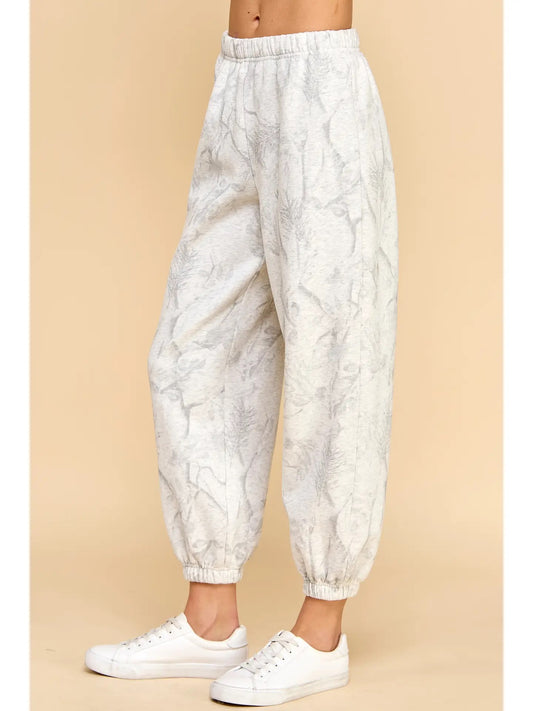 Grey Camo Print Jogger Sweatpants