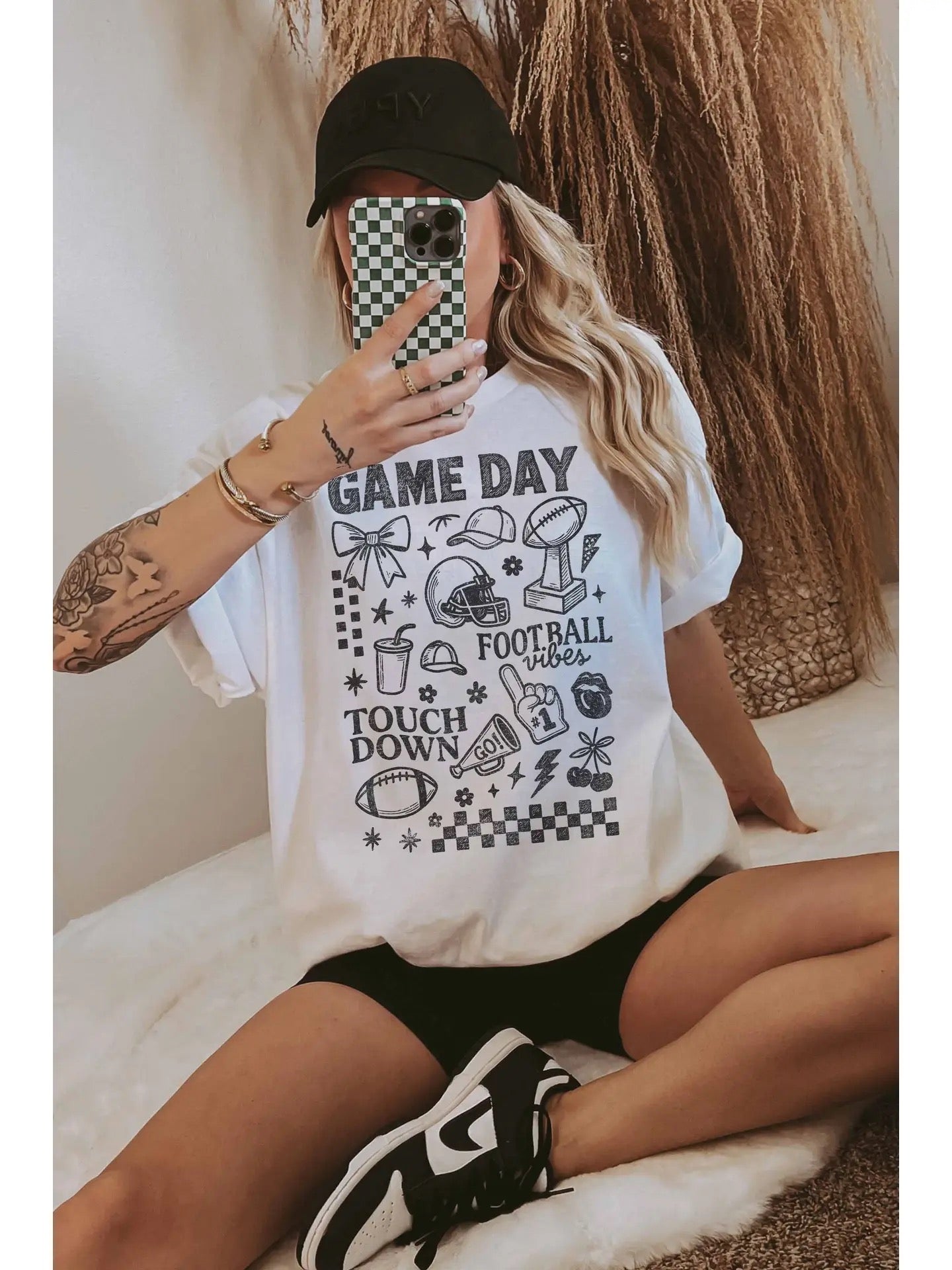 White Oversized Game Day Tee