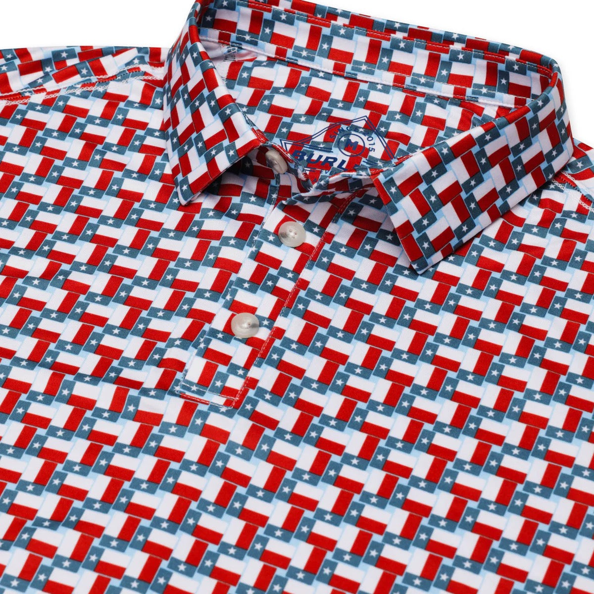 Burlebo Performance Polo - Texas Flags