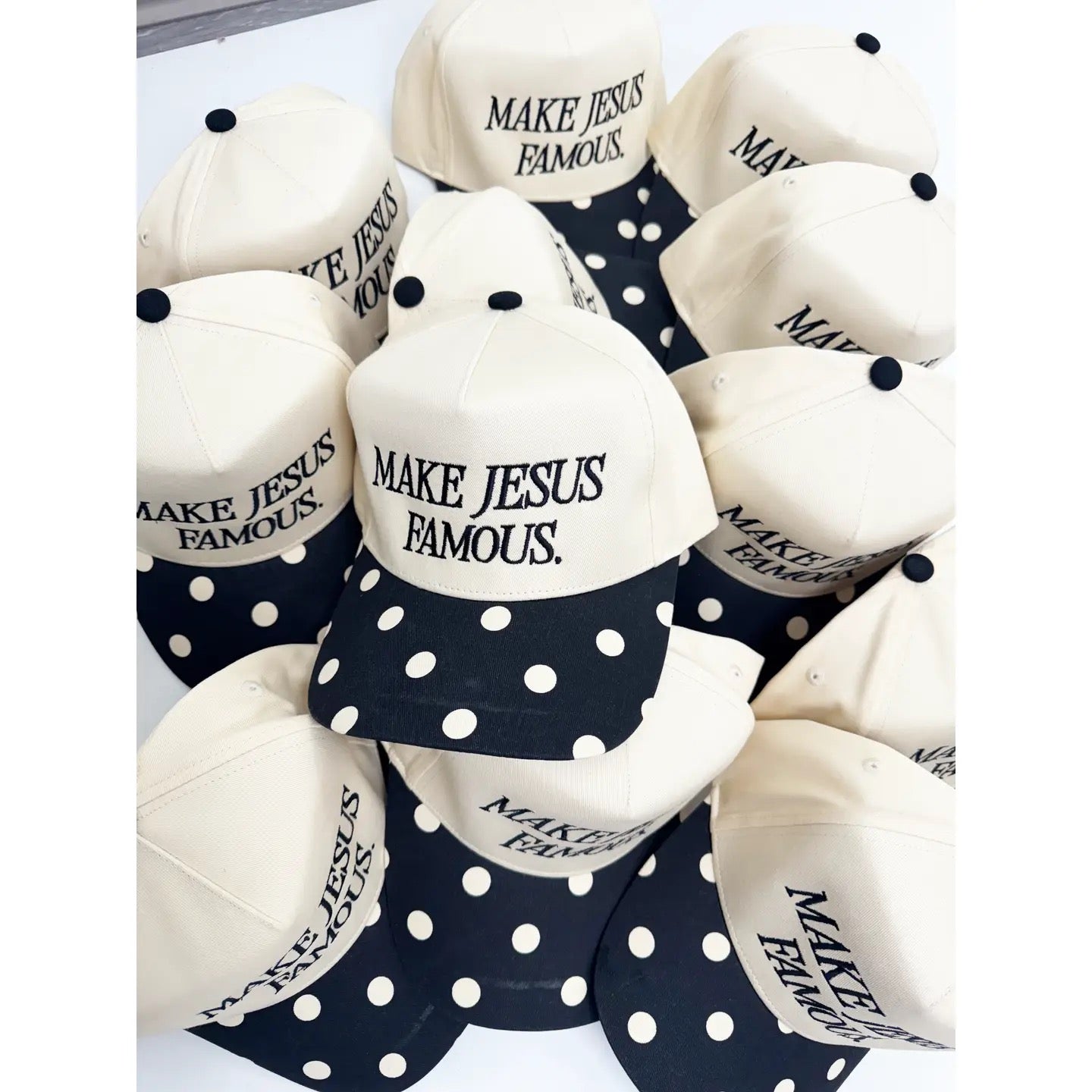 Make Jesus Famous Polka Dot Hat