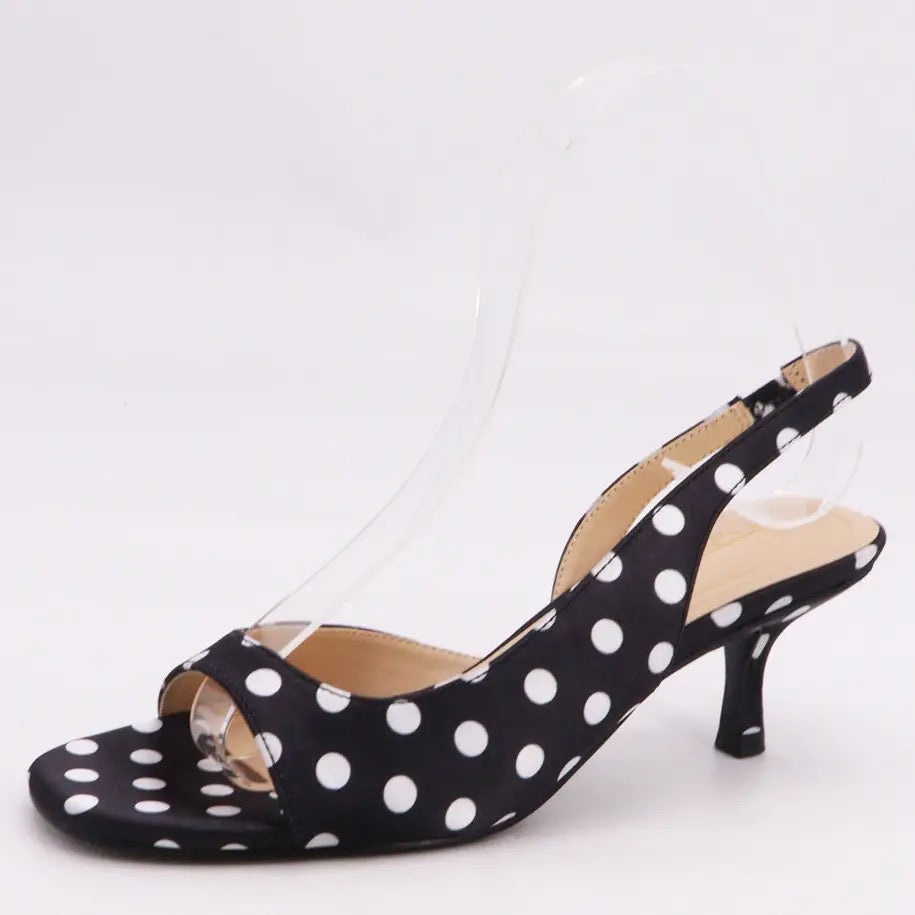 Polka Dot Slingback Kitten Heel