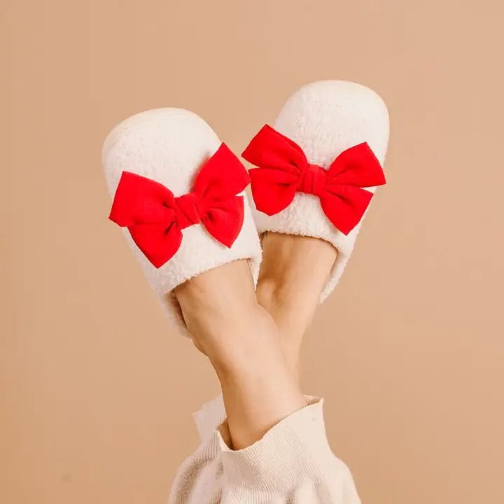 Betty Bow Fuzzy Slippers