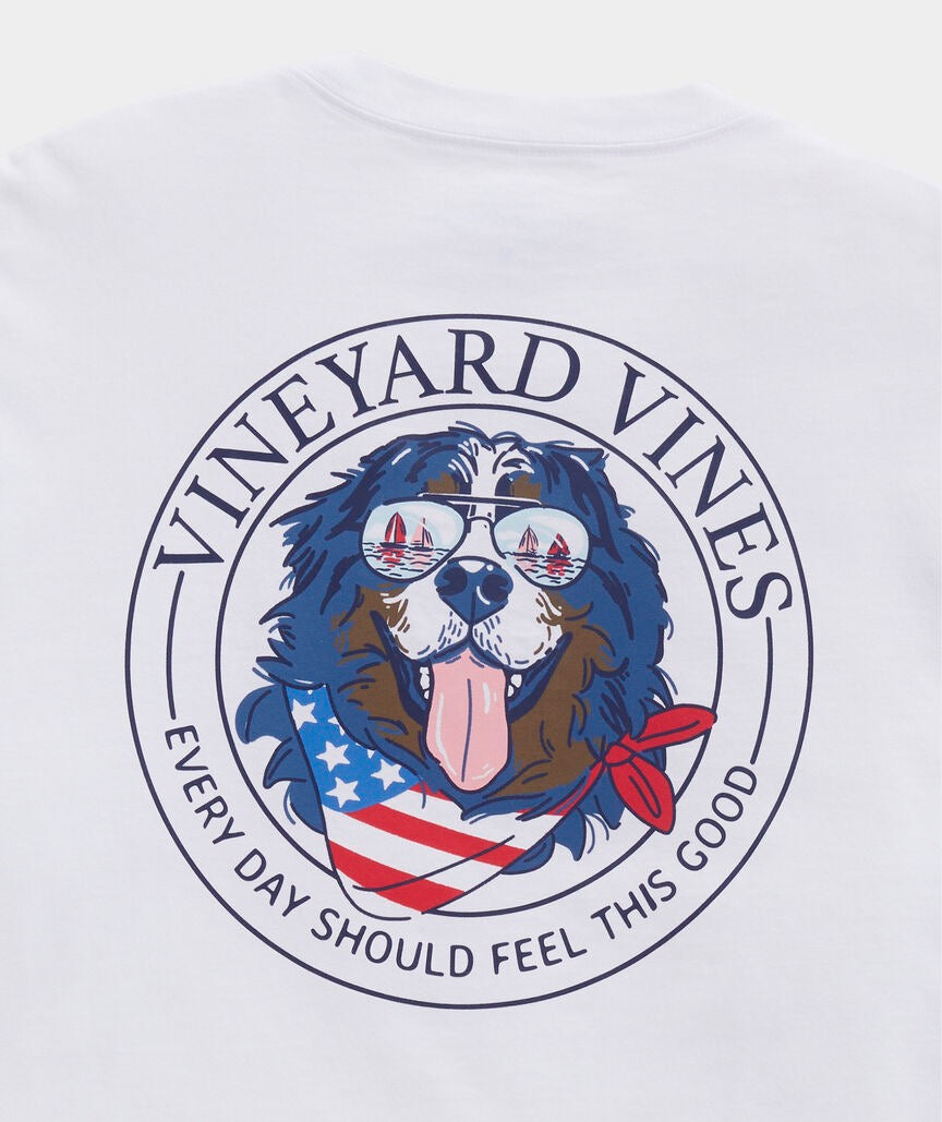Vineyard Vines USA Mountain Dog Pocket Tee