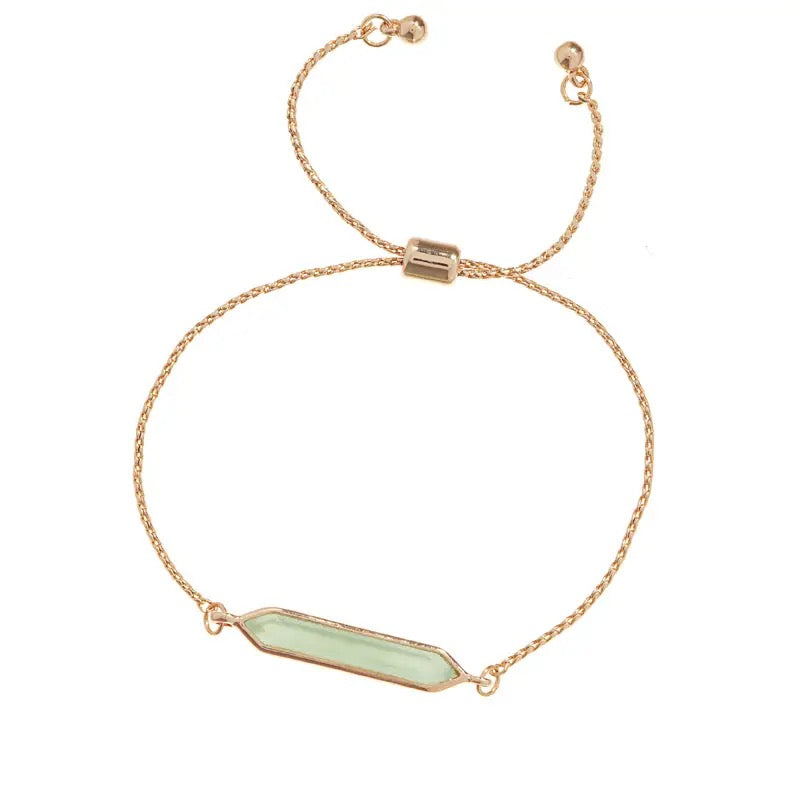 Semi Precious Stone Pull Tie Bracelet