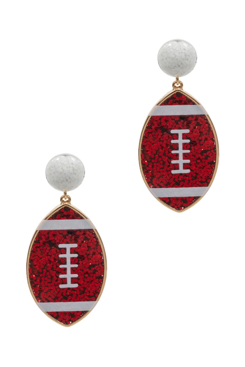 Shimmer Football Dangle Earrings