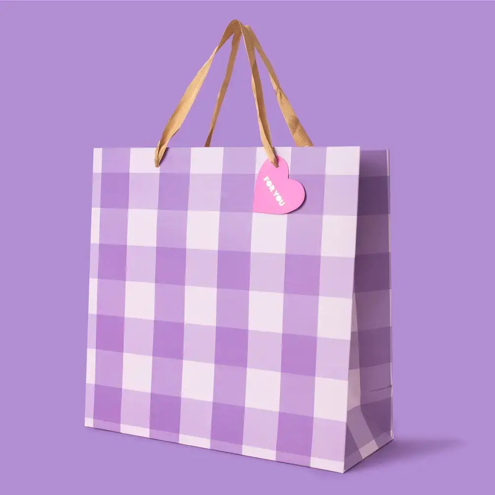 Purple Gingham Giftbags