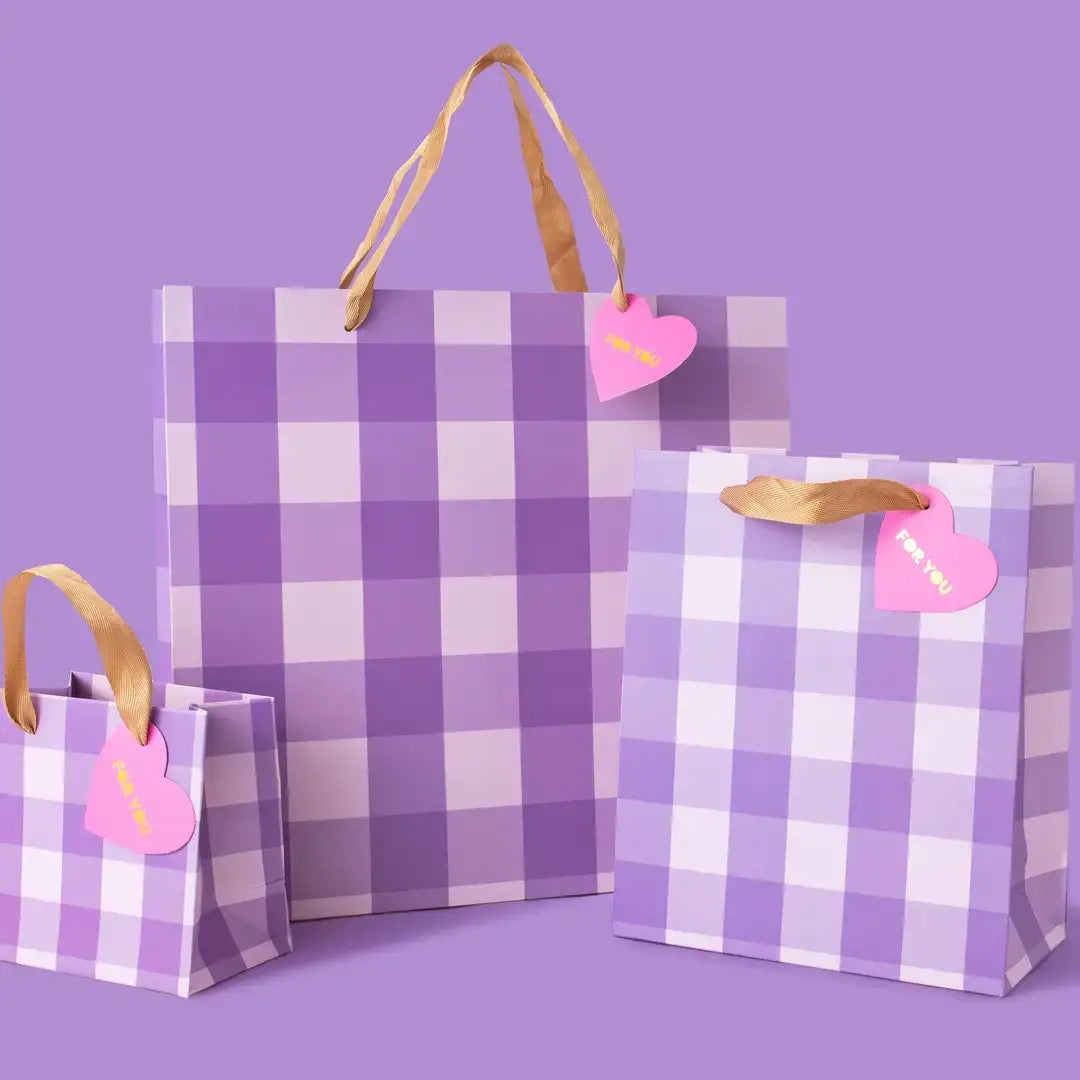 Purple Gingham Giftbags
