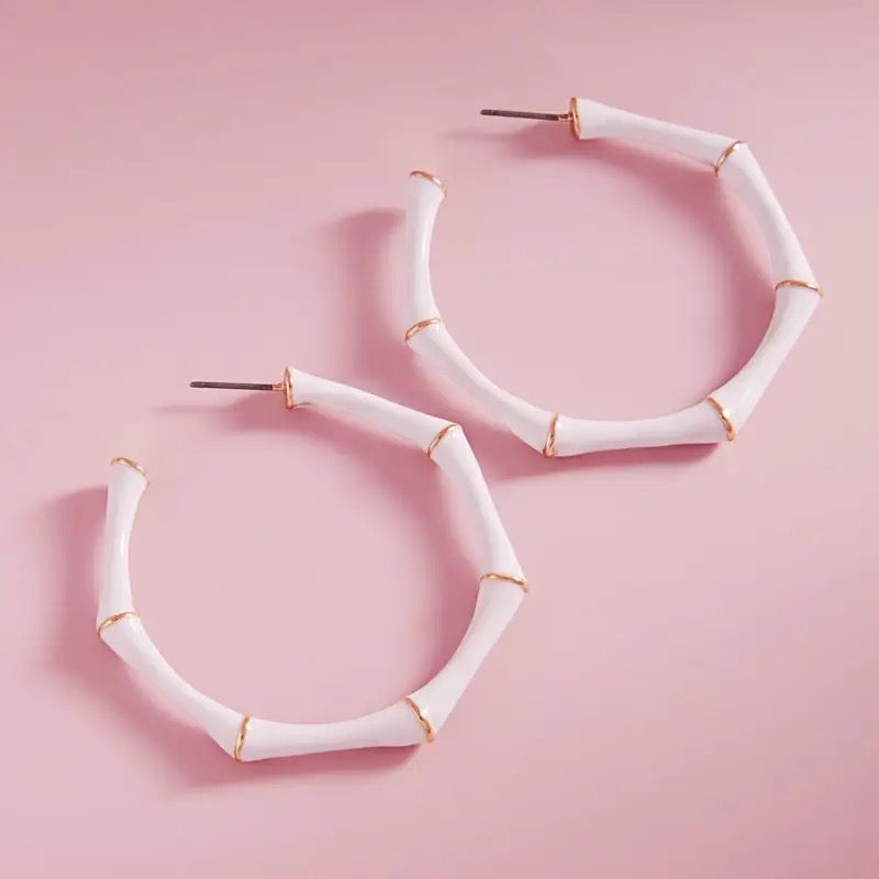 Bamboo Shaped Hoop Earrings