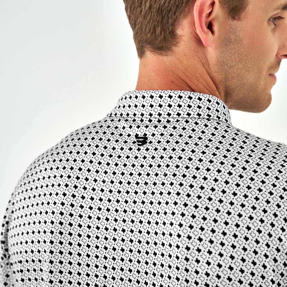 Burlebo White & Navy Texas Performance Polo