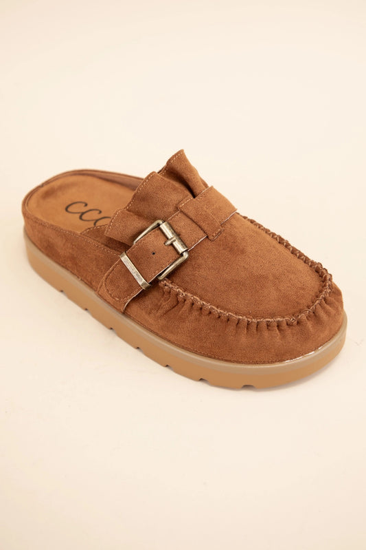 Ruffle Slip-On Moccasin Mule