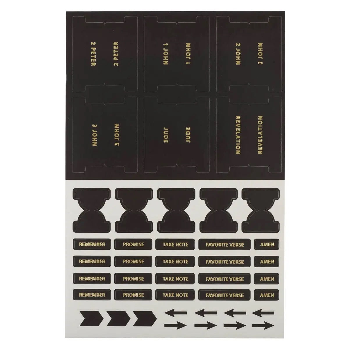 Black with Gold Foil Bible Tabs
