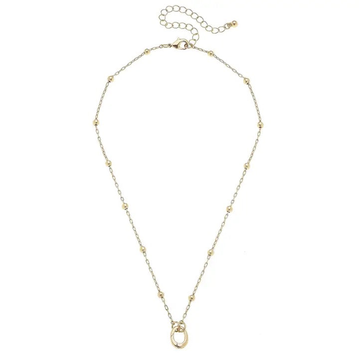 Celia Dainty Circle Charm Gold Necklace