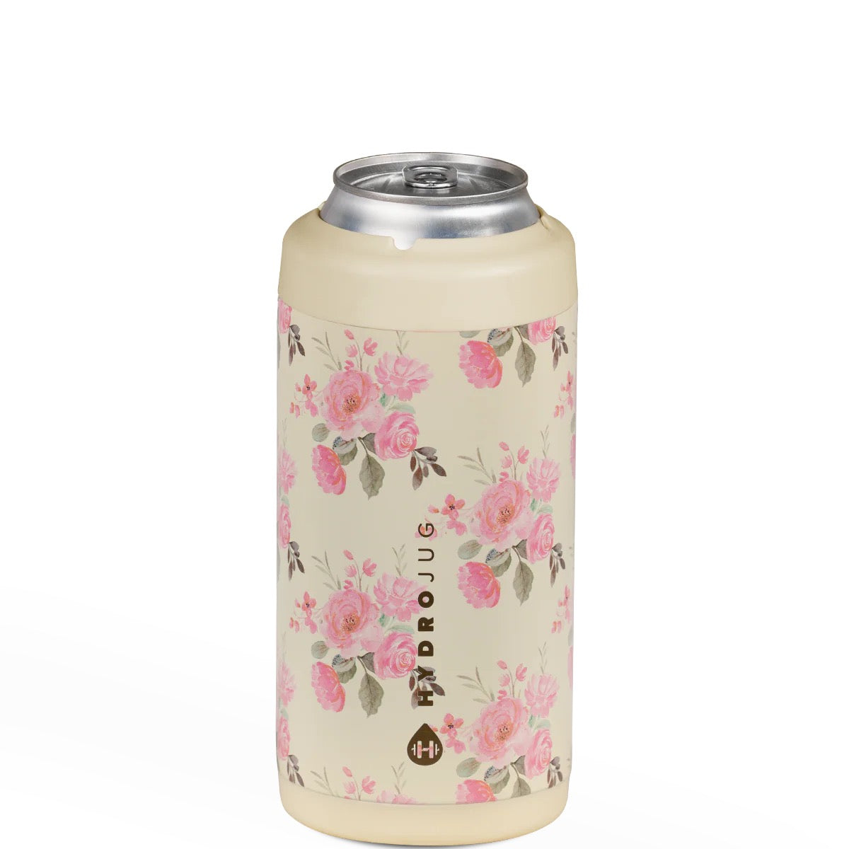 Hydrojug Pink Floral 12oz Slim Can Cooler
