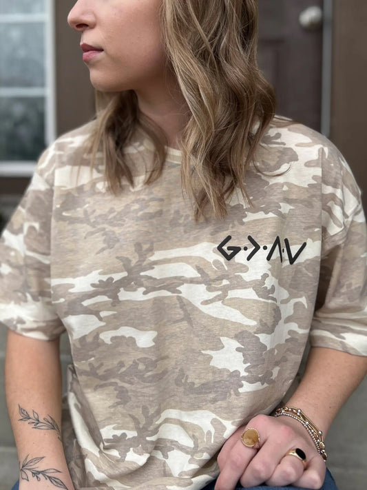 Camo God is Greater Tee