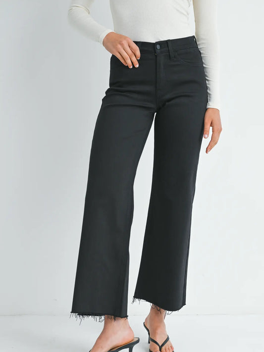 Black Relaxed Wide Leg Jeans