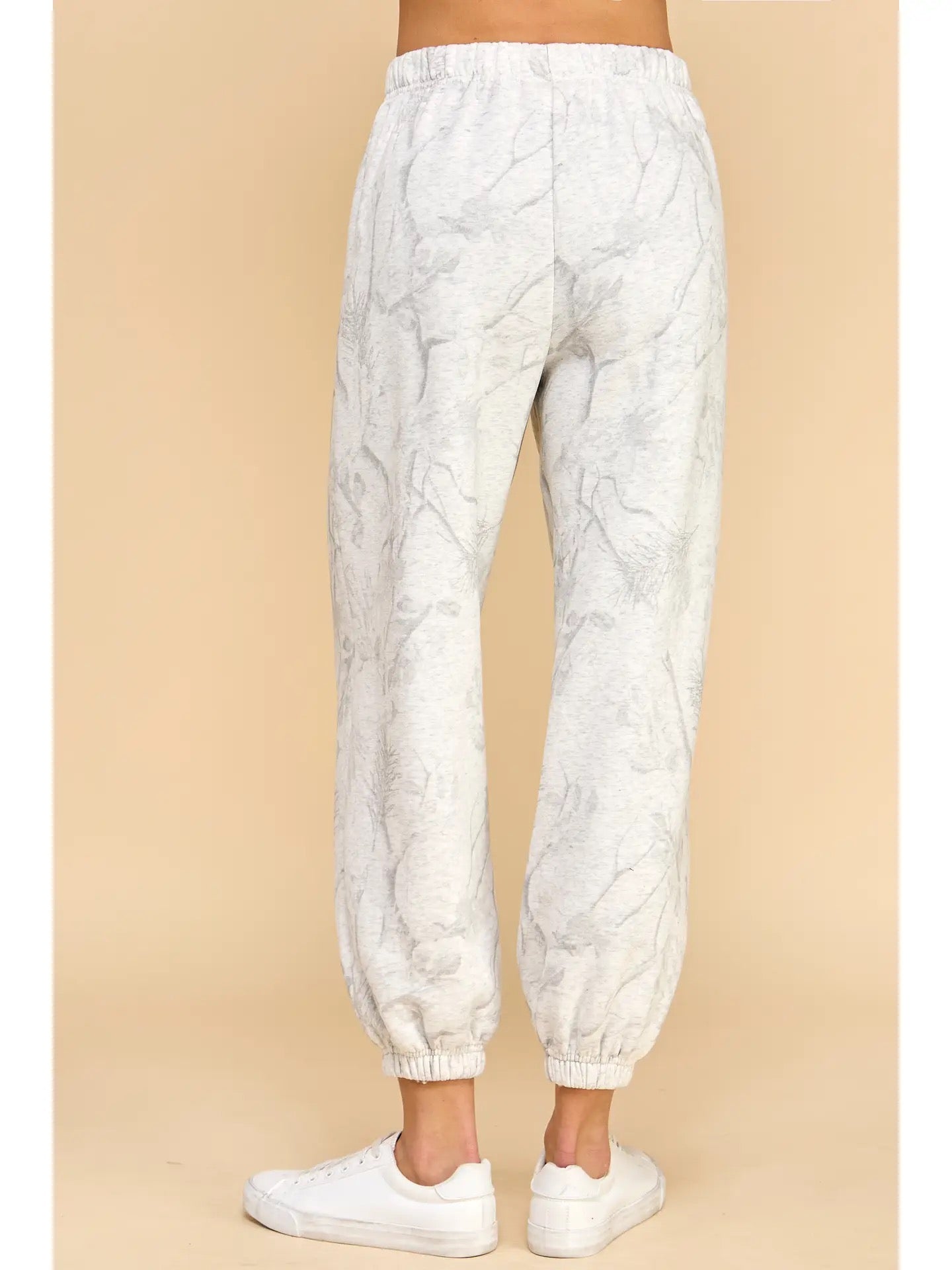 Grey Camo Print Jogger Sweatpants