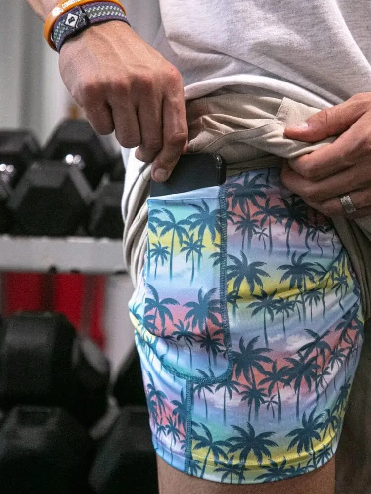 Burlebo Athletic Khaki Shorts (palm tree liner)