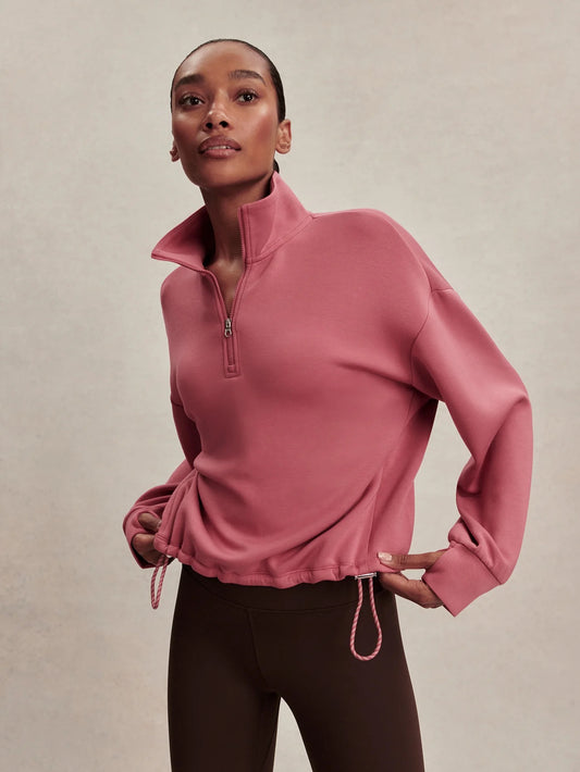 Varley Sian Cropped Half Zip Midlayer