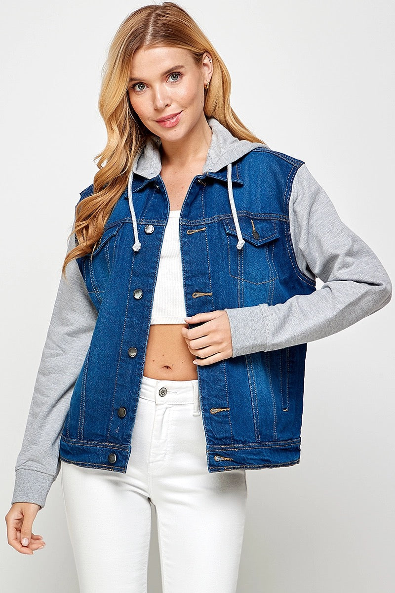 Boyfriend Denim Hoodie Jacket