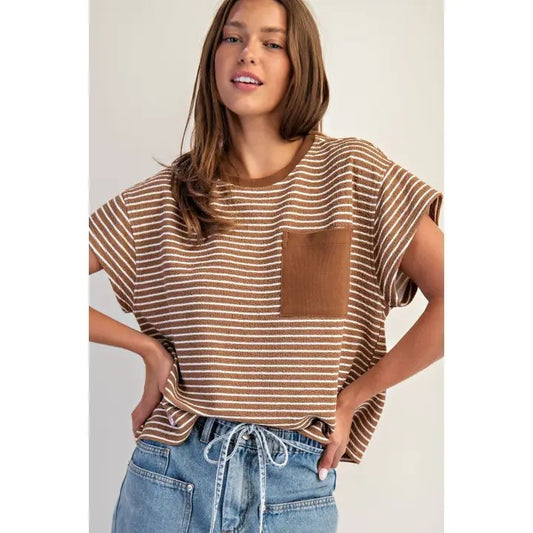 Coco Striped Pocket Top