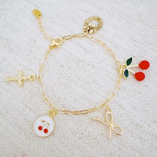 Cherry Chic Charm Bracelet