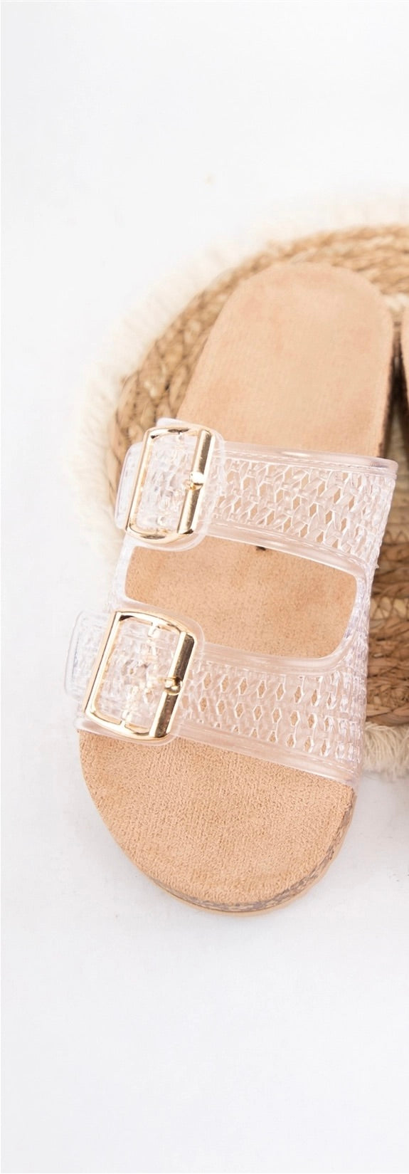 Clear Double Buckle Sandal