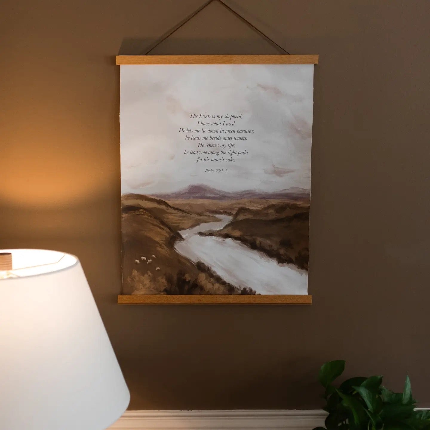 Psalm 23: 16x20 River Hanging Canvas