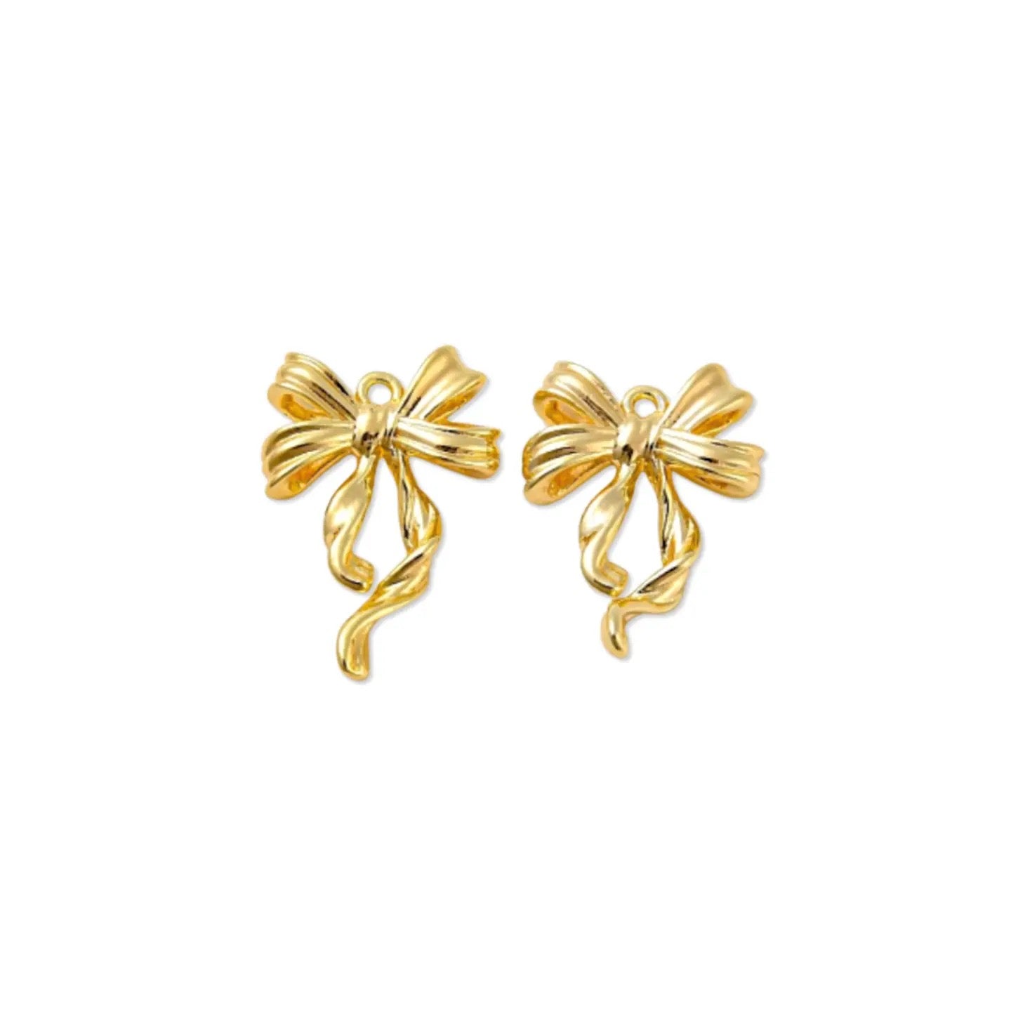 Gold Ribbon Bow Charm