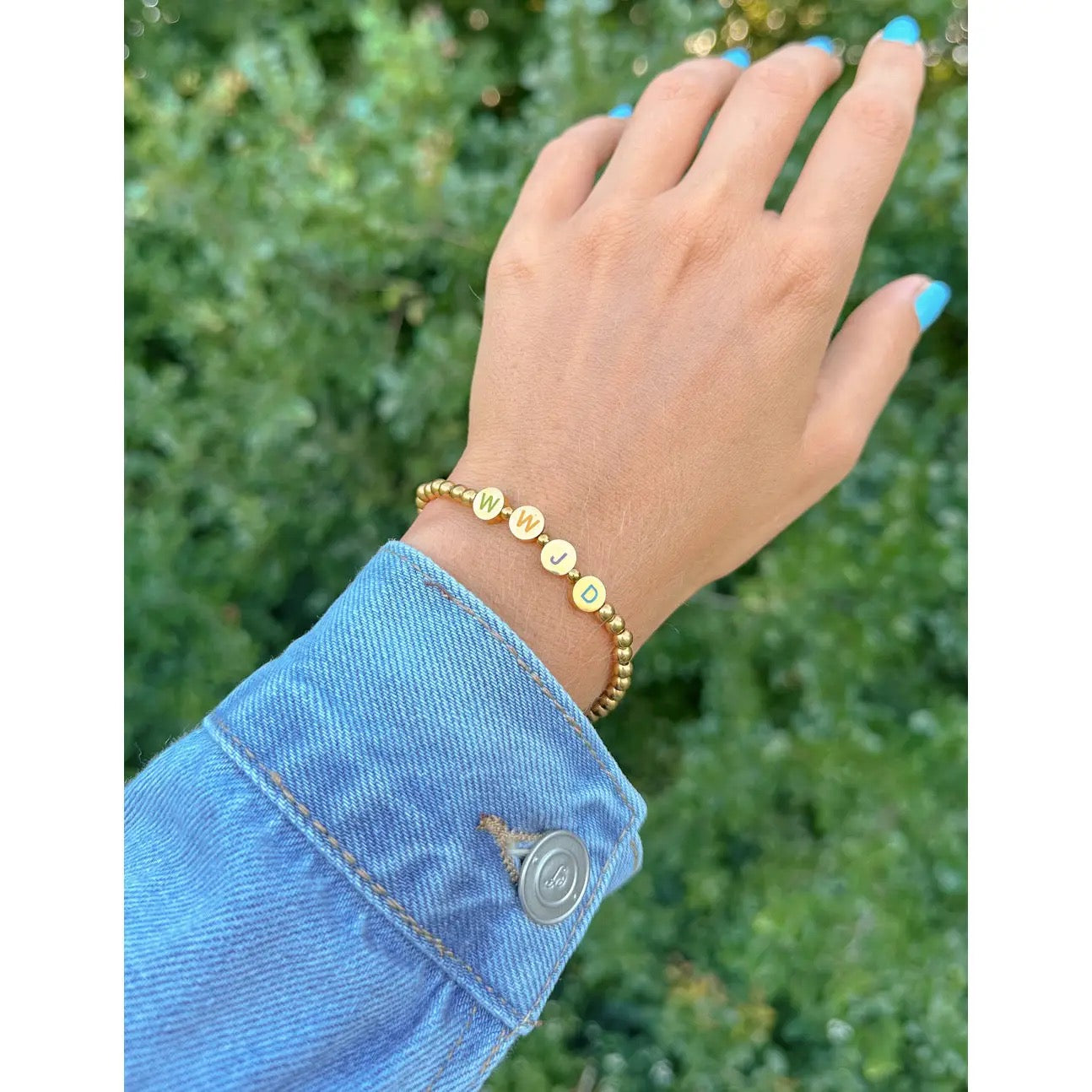 Gold WWJD Letter Bracelet