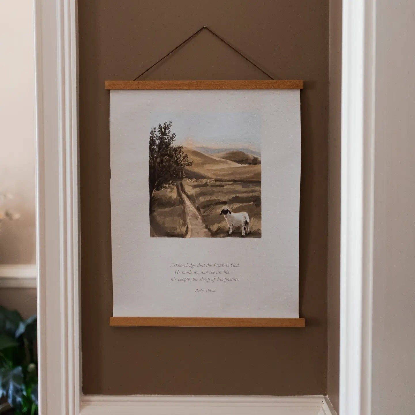 Psalm 100:3-Sheep Of His Pasture Hanging Canvas