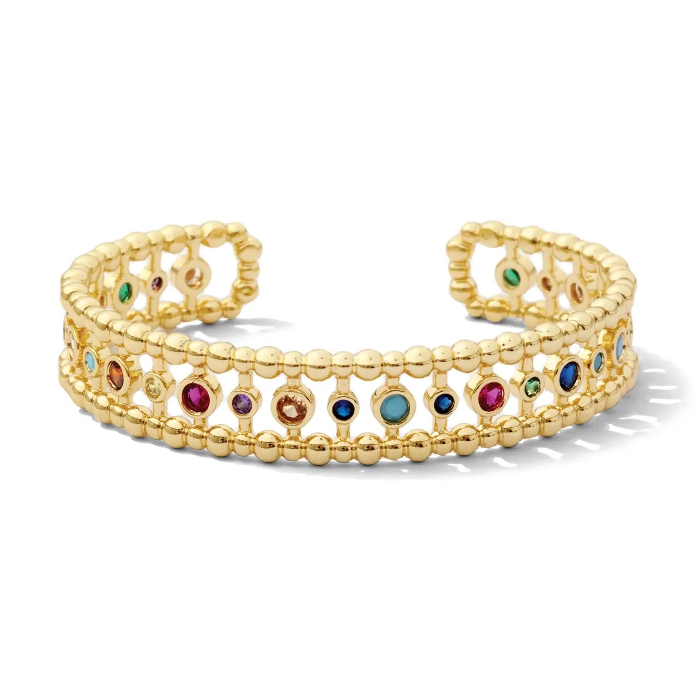 Splendid Iris Crystal Cuff Bracelet