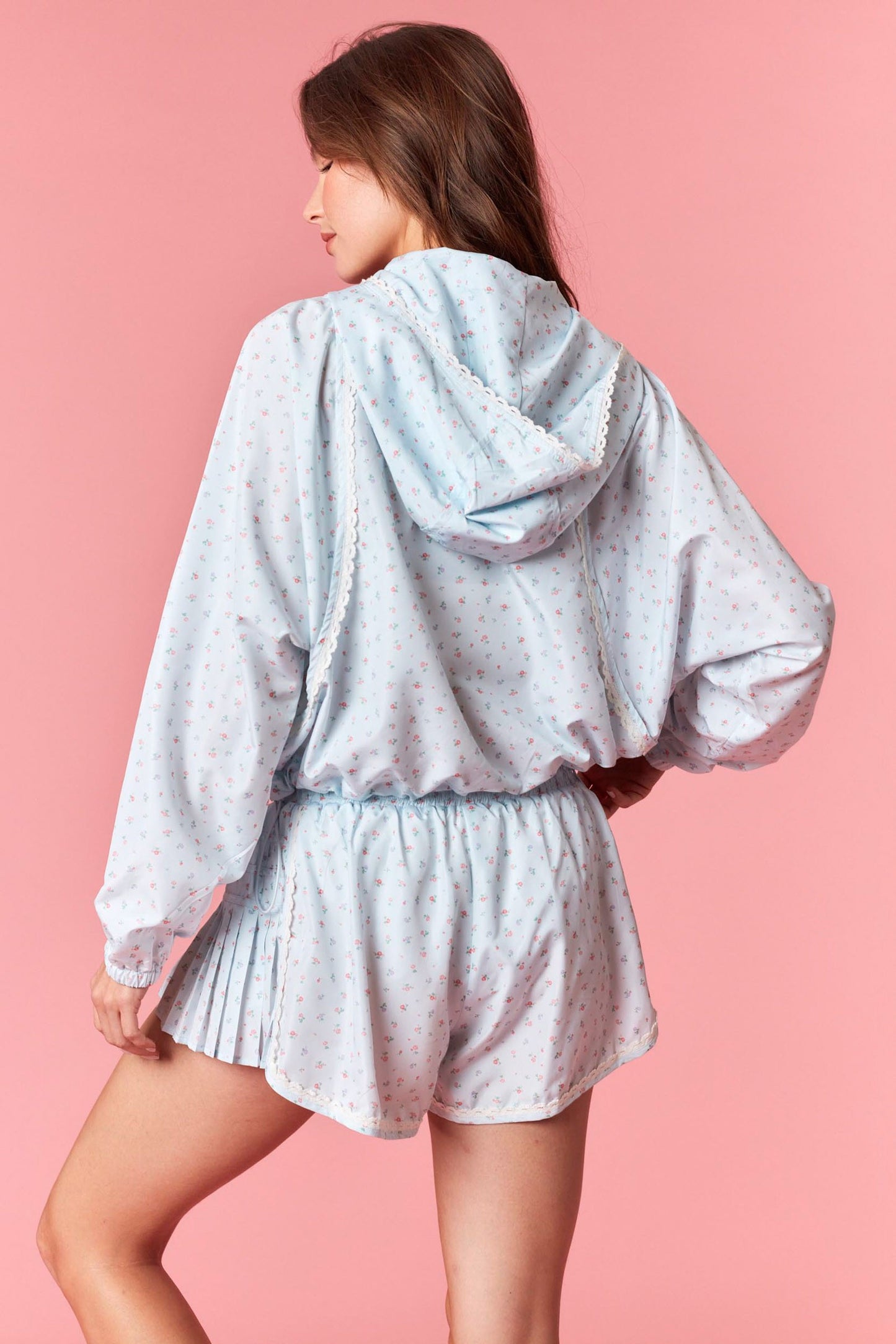 Floral Ditsy Cropped Windbreaker