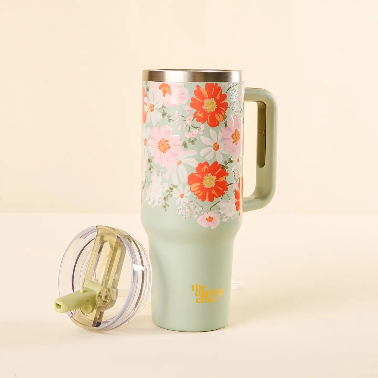 Sage Bouquet Flip Straw 40oz Tumbler