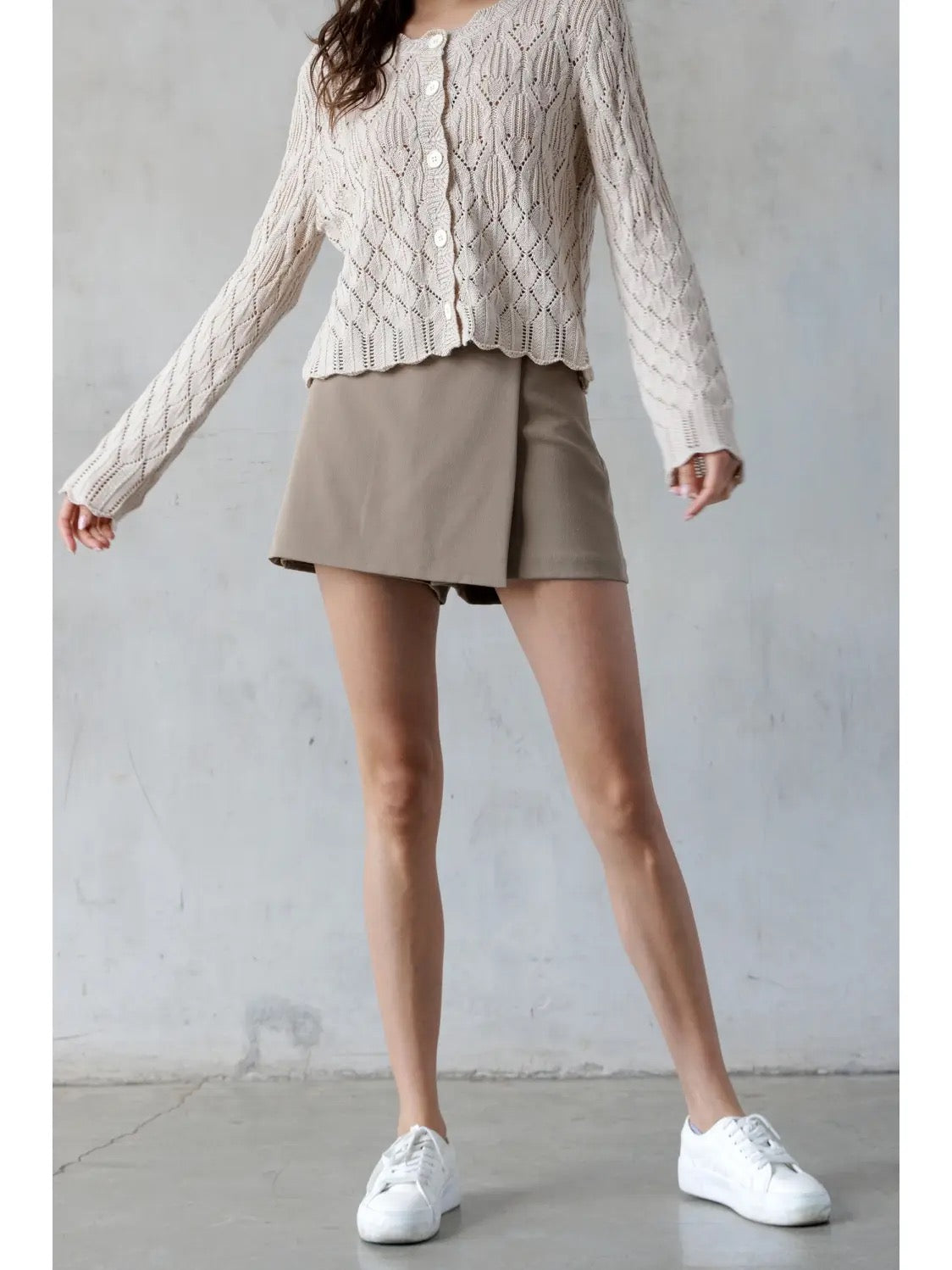 Beige Mini Skort