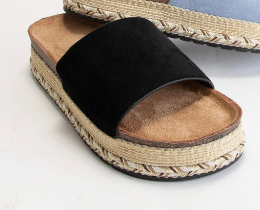 Black Espadrilles with Braid Platform