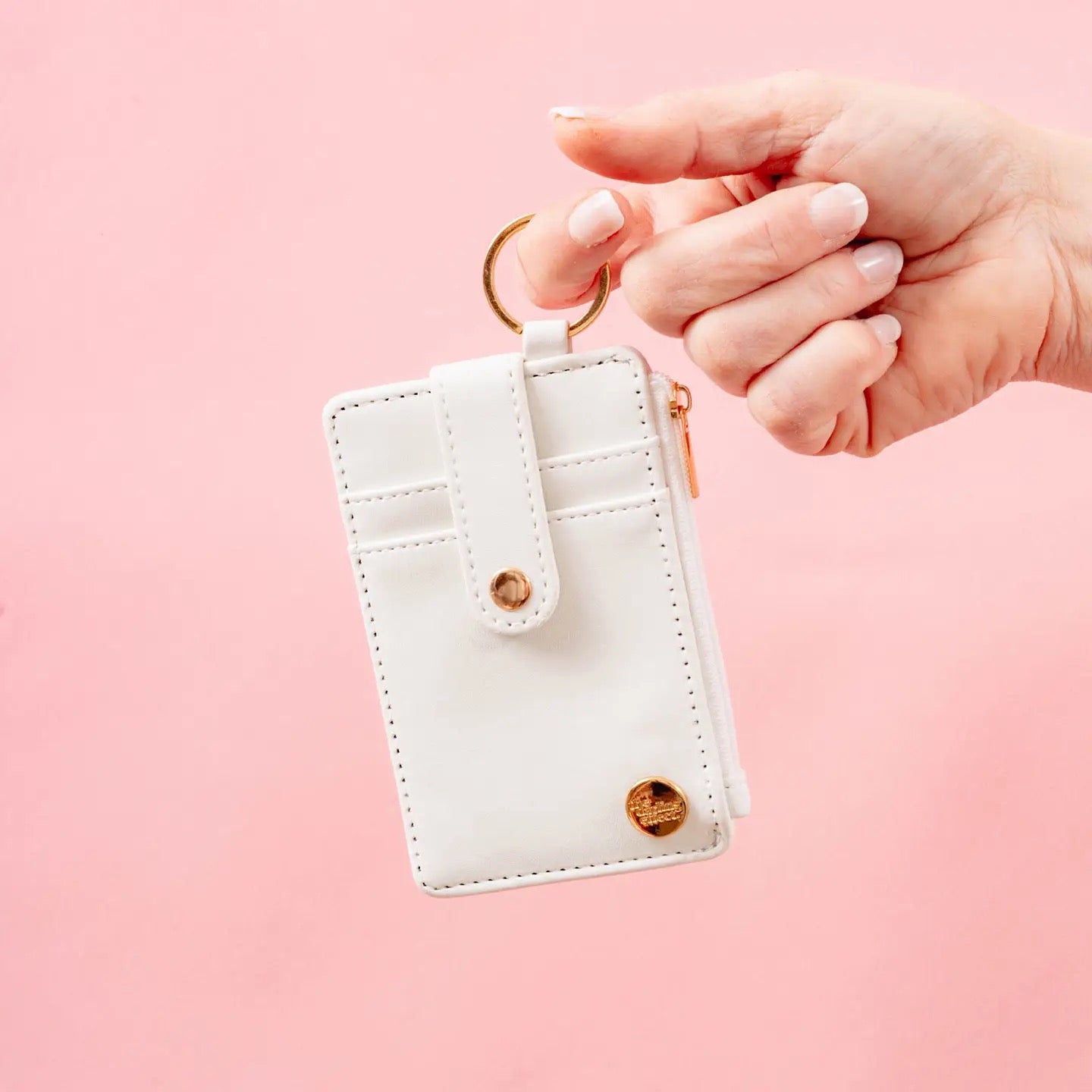 White Keychain Wallet