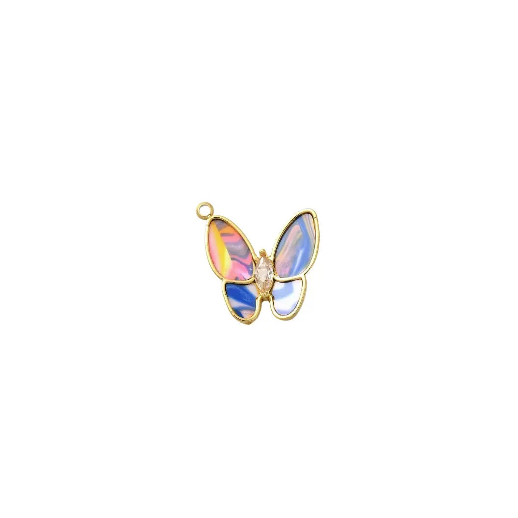 Gold Pastel Butterfly Charm
