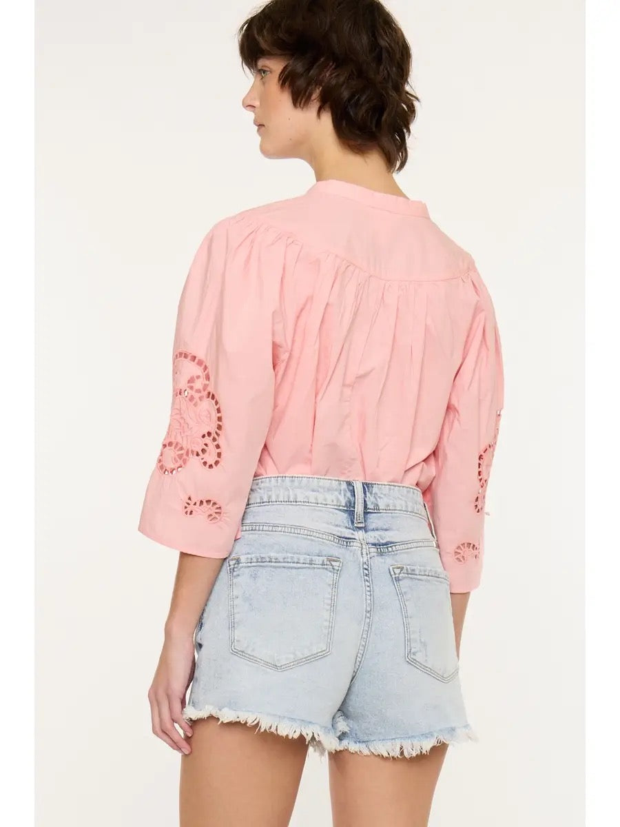 Kan Can Gravity High Rise Mom Jean Shorts