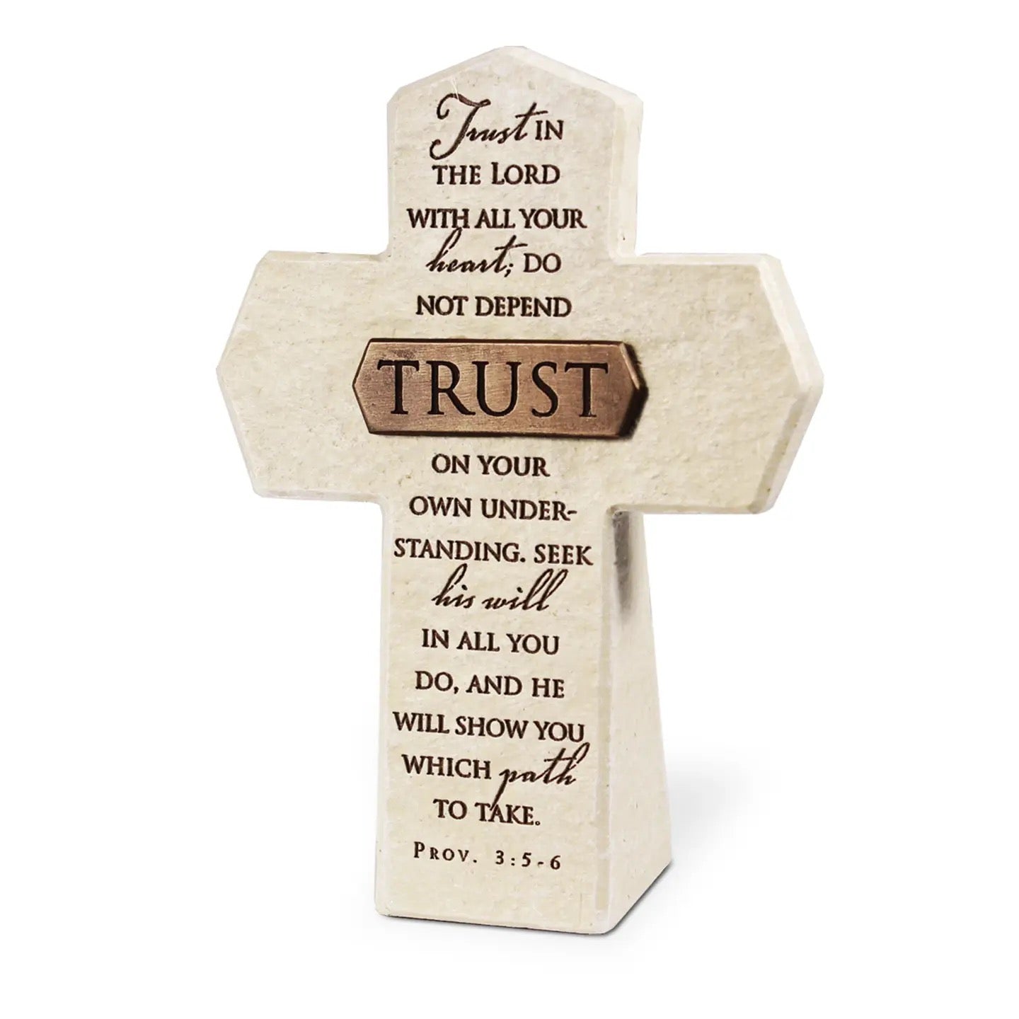 Trust Proverbs 3:5-6 Tabletop Cross