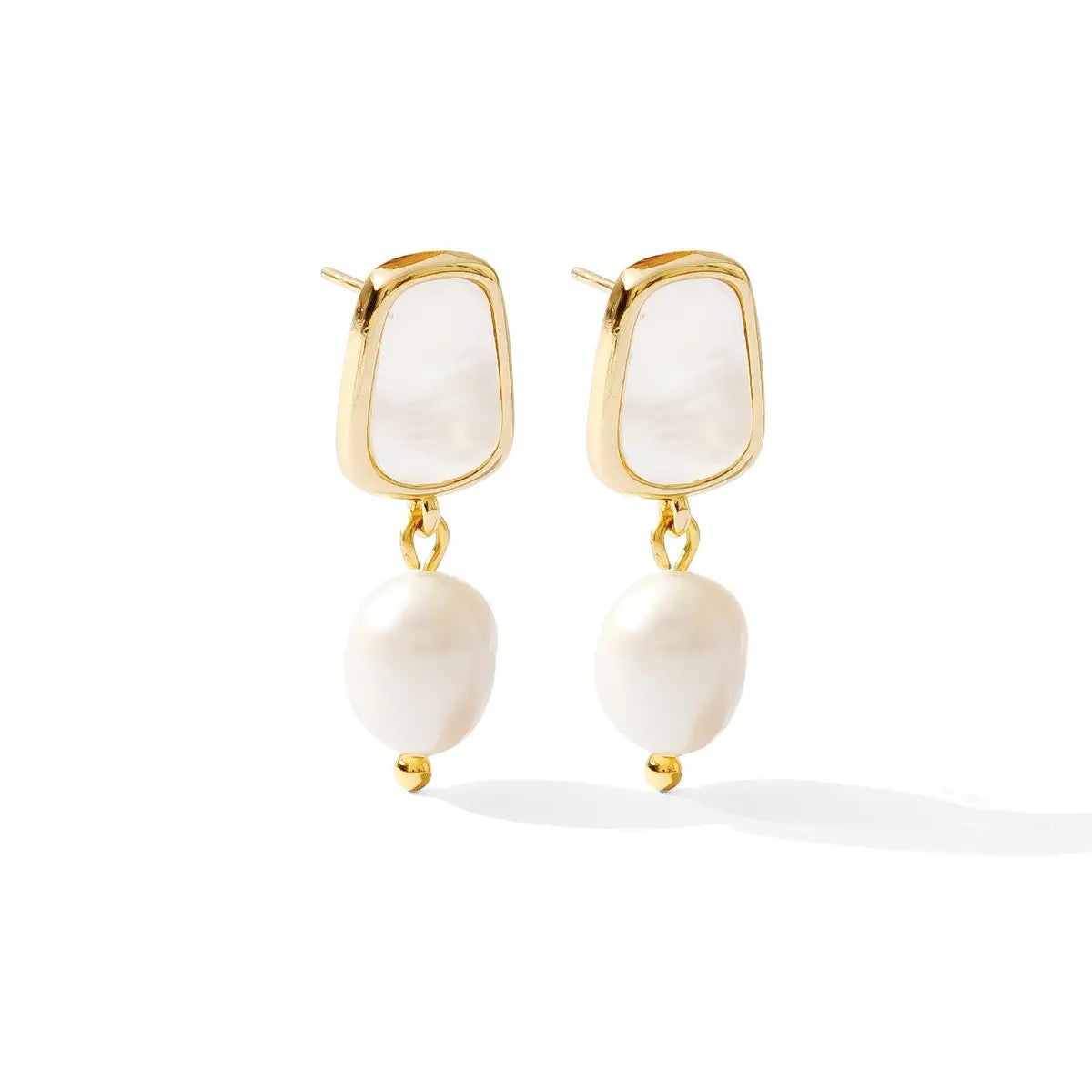 Splendid Iris Pearl Drop Earrings