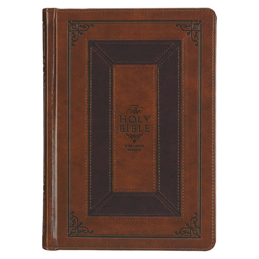 KJV Study Bible Faux Leather - Toffee/Burgendy