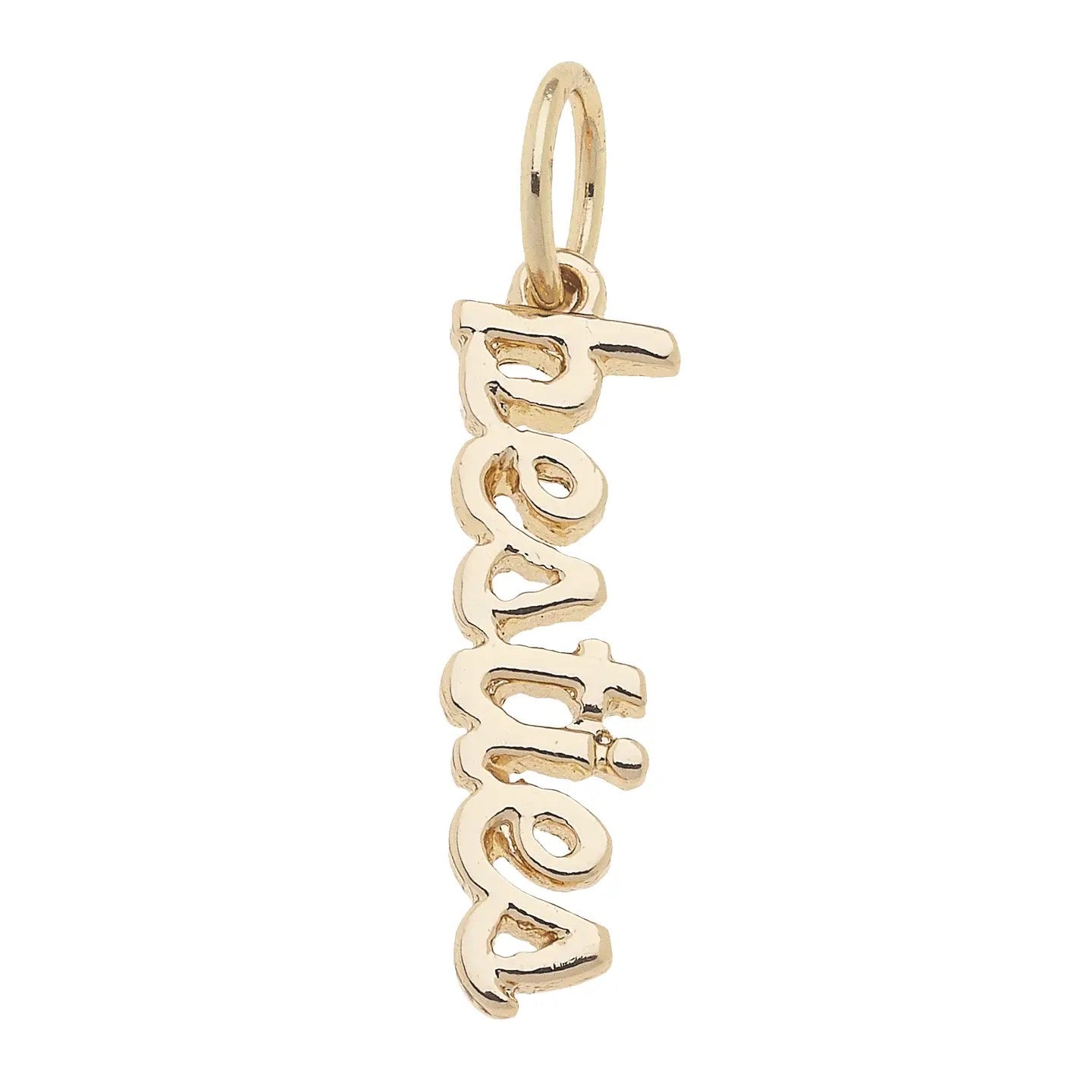 Besties Cursive Script Charm Gold
