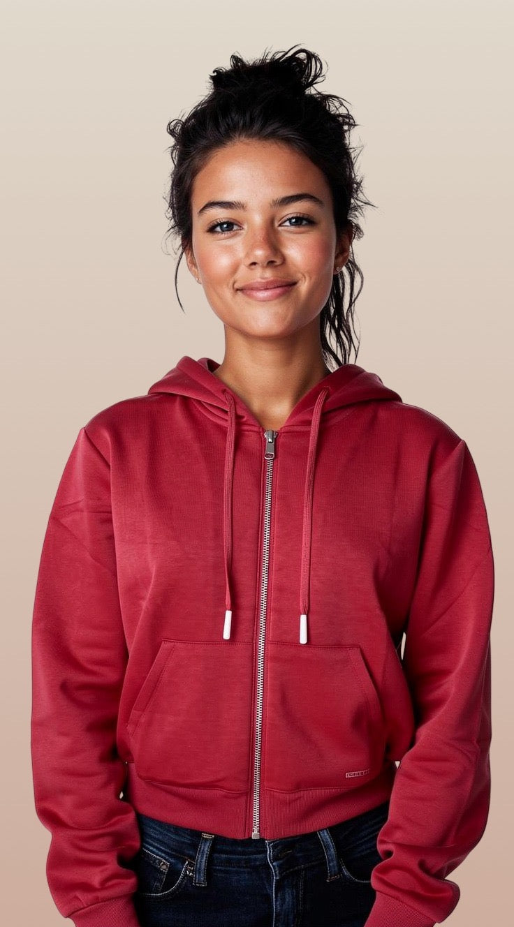 7 Diamonds Rev Full-Zip Hoodie-Ruby Red