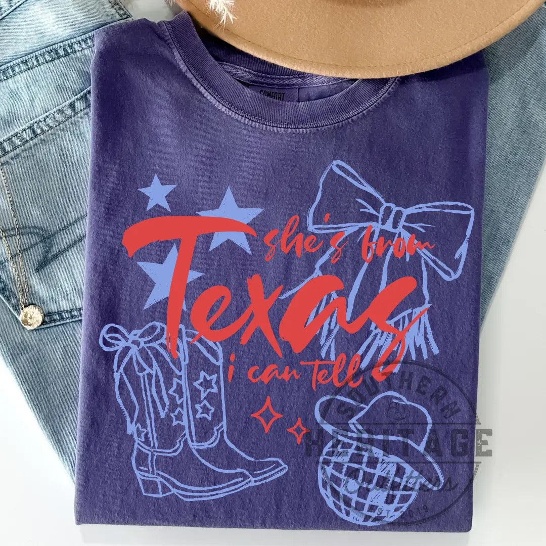 She's From Texas I Can Tell Tee | Comfort Colors