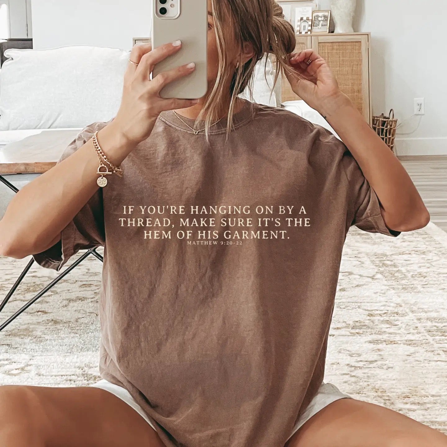 Hanging On By The Hem of His Garment Tee
