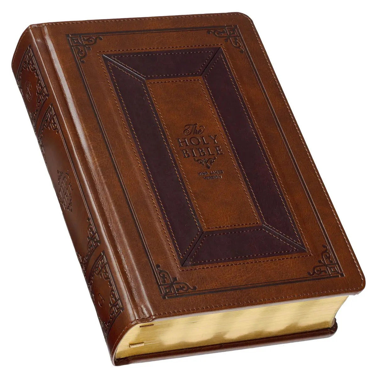 KJV Study Bible Faux Leather - Toffee/Burgendy