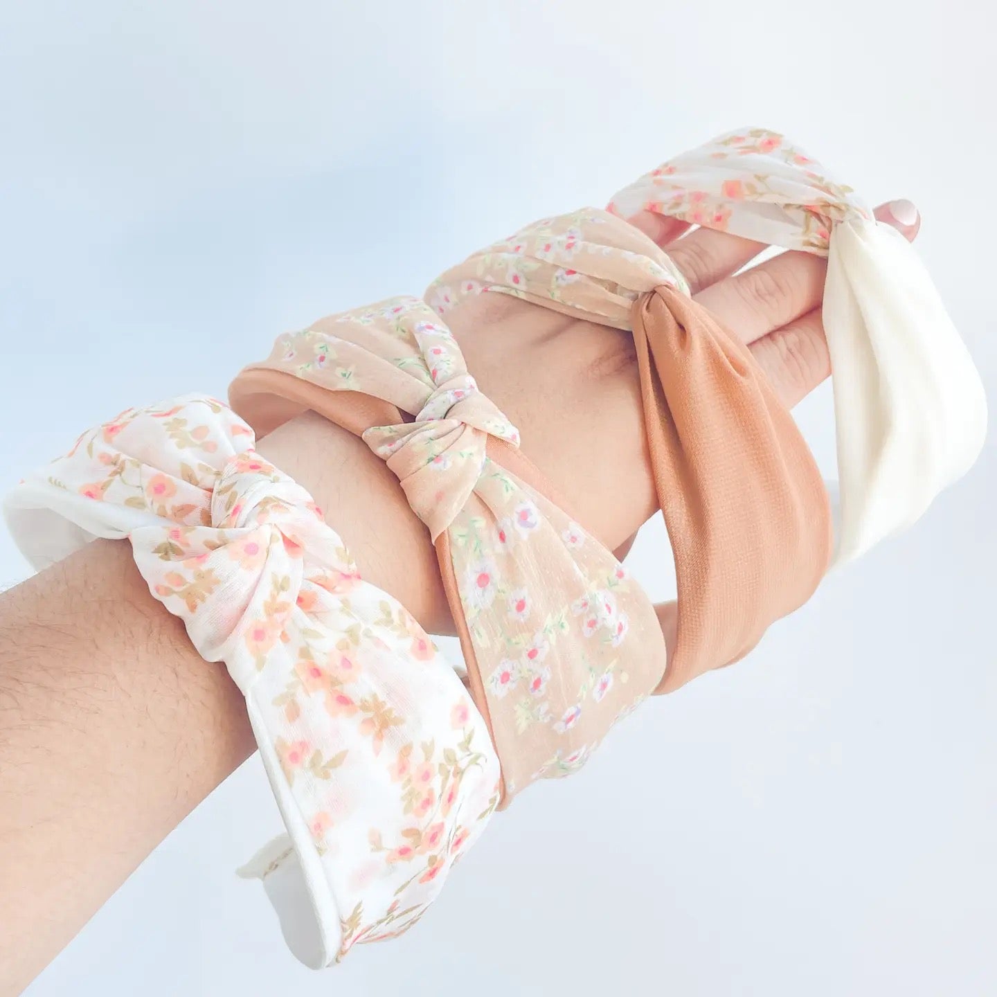 Peach Floral Printed Headband