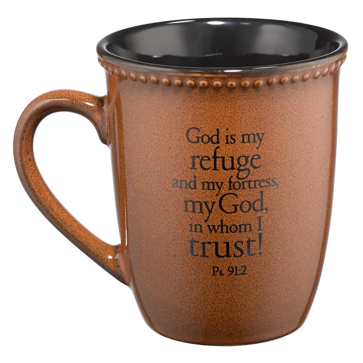 Brown Psalm 9:12 Stoneware Mug